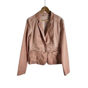 Taifun Separates Pink Cotton Blend Two Button Blazer Jacket Size 12
